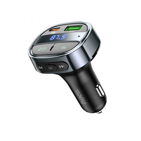 HOCO E70 PD30W + QC3.0 Car Bluetooth FM Transmitter Metal Grey