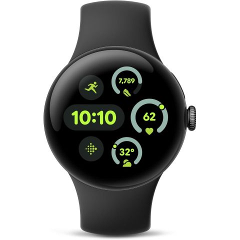 Google Pixel Watch 3 41mm Bluetooth/WiFi Smart Watch-Matte Black Aluminum Case - Obsidian Band